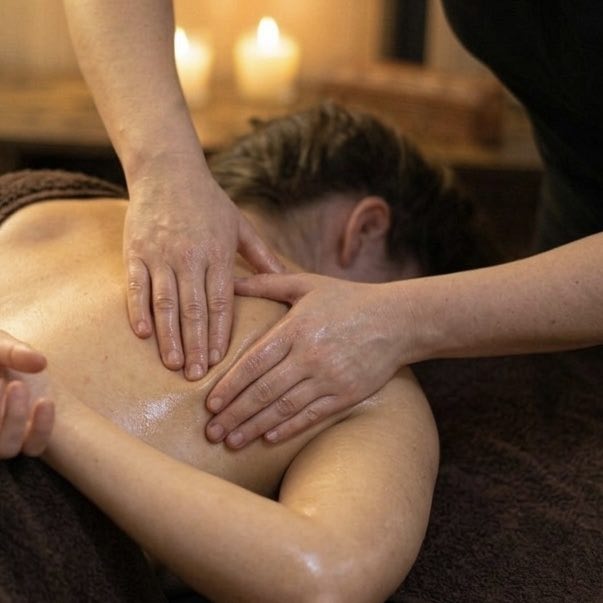Persona disfrutando de masaje descontracturante en HÛ spa en Santutxu Bilbao